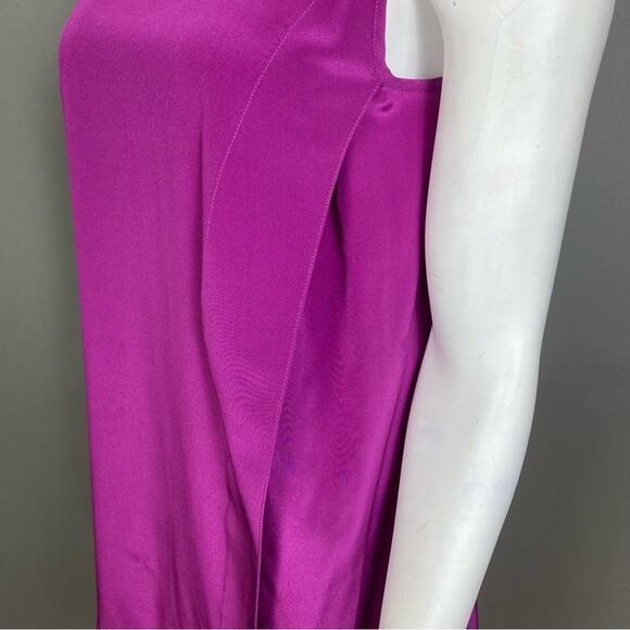 Donna Karan top tunic XS sleeveless silk purple Mod wrap NWT lagenlook - Picture 9 of 15